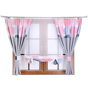 Komplet zasłon z panelem szary duo koła F2 Rubi IX