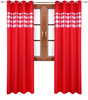 Zasłona matowa duo kratka czerwona Cindy wzor M1