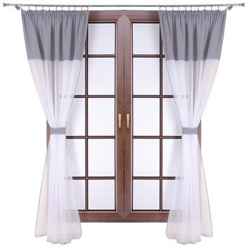 Firana z woalu duo mat z podwiązką FABIA II kolory