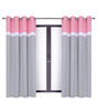 Urocza zasłona trio jasno szara pas biały jasny róż Maiko wzór 6