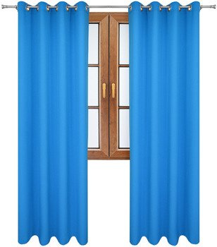 Gładka zasłona matowa Clara niebieska klasyczna