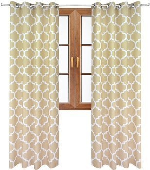 Zasłona w wzory Rubi beżowe maroko wzór A3