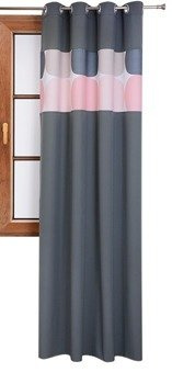 Zasłona matowa duo koła Cindy wzór F2 ciemno szara