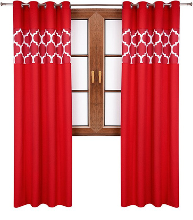 Zasłona matowa duo maroko Cindy wzór A5 czerwona