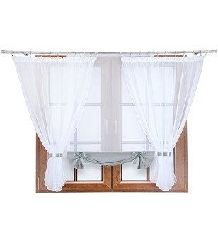 Komplet firan z panelem z woalu Demi II jasny szary