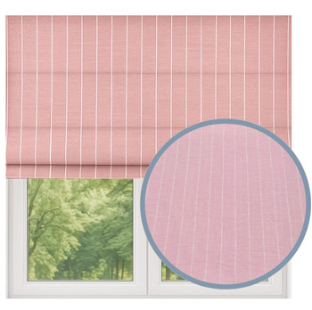 Roleta rzymska lniana len w prążki z naturalnego lnu w pionowe paski jasno różowa