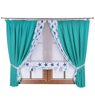 Uroczy komplet dziecięcy zasłony i panel z kokardkami Mika wzór 18