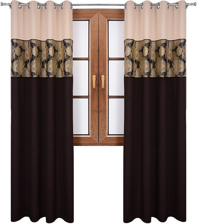 Zasłona venge trio z wyszywanym wzorem Eryka IV wzór 3