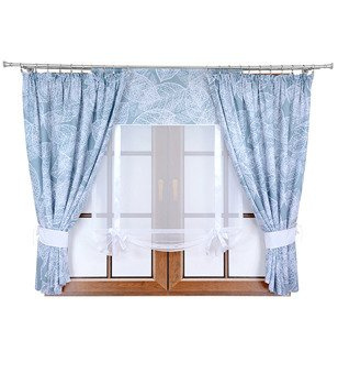 Komplet 2 zasłony liście D1 panel z kokardkami Rubi IV