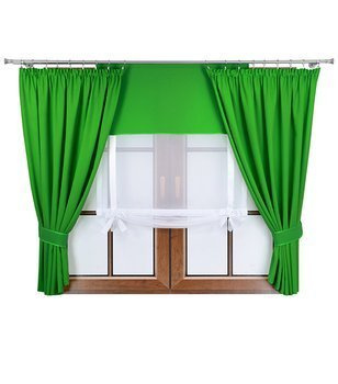 Komplet dwie zasłony panel z kokardkami Vigo III zielony