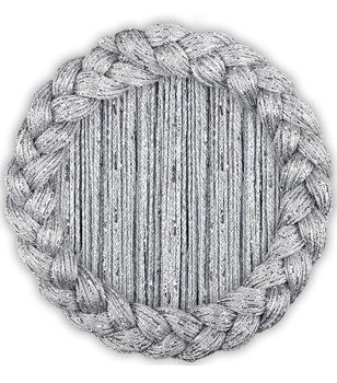 Makaron przeplatany srebrną nitką srebrny szary