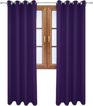 Gładka zasłona matowa Clara ciemno fioletowa klasyczna
