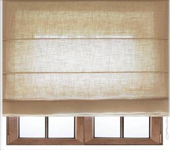Roleta rzymska beżowa lniana klasyczna z naturalnego lnu