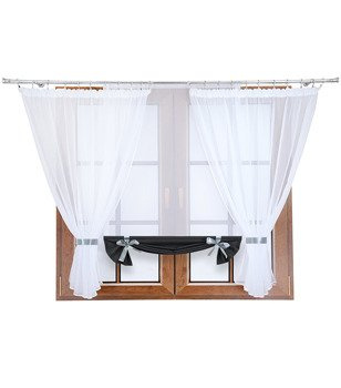 Komplet firan z panelem z woalu Demi II grafitowy