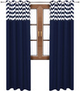 Zasłona granatowa matowa  duo zygzaki Rubi 2 wzór B5
