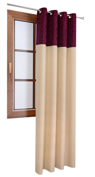 Zasłona duo z lśniącym wzorem Lumeco 2 wzór 10 beżowa