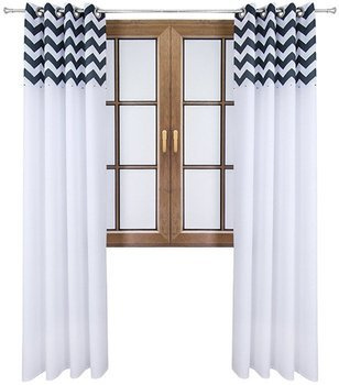 Zasłona biała matowa  duo zygzaki Rubi 2 wzór B2