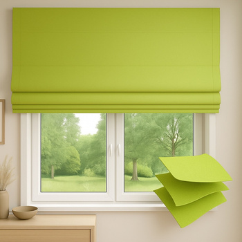 Roleta rzymska zaciemniająca do 100 % blackout na wymiar limonkowa
