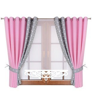 Komplet zasłon duo z panelem i ażurem Areta IV wzór 5