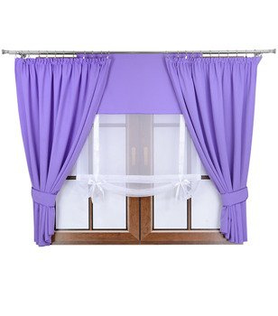 Komplet dwie zasłony panel z kokardkami Vigo III jasny fioletowy