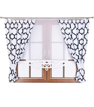 Komplet 2 zasłony białe maroko A7 panel z ażurem Rubi V
