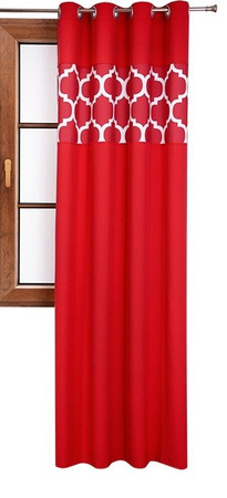 Zasłona matowa duo maroko Cindy wzór A5 czerwona