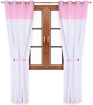 Komplet zasłon matowych  duo spięte podwiązką Hitomi wzór 1a Sale S31