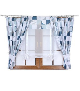 Komplet 2 zasłony modern G1 panel z kokardkami Rubi IV