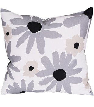 Ozdobna poszewka Rubi wzory w szare kwiaty wzór J1