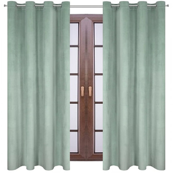 Elegancka zasłona welurowa welwet miętowy zaciemniająca welur aksamitny