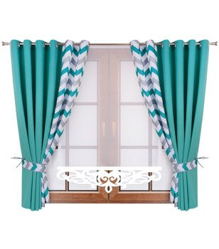 Komplet zasłon duo z panelem i ażurem Areta IV wzór 7