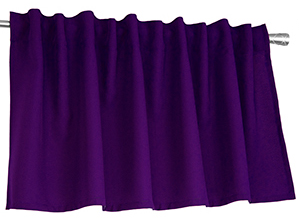 Ozdobny lambrekin z tkaniny matowej bakłażanowy
