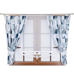 Komplet 2 zasłony modern G1 panel z ażurem Rubi V