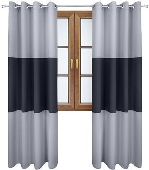 Zasłona gładka matowa trio Sally jasno szara z grafitem