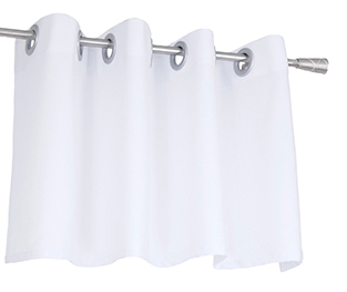 Ozdobny lambrekin z tkaniny matowej biały