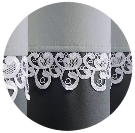 Zasłona duo z gipiurą Ligia jasno szara ciemno szara wzór 1