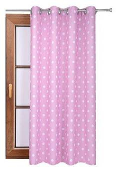 Zasłona w wzory Rubi jasno różowe groszki wzór E2 kropki