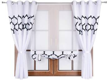 Komplet zasłony duo maroko białe A7 panel z woalu Cindy 5