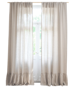 Zasłony z falbaną z naturalnego lnu lniana zasłona z falbanką10 kolorów