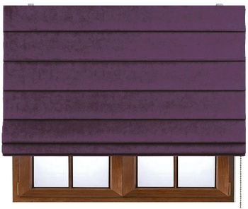 Roleta rzymska śliwkowa z aksamitnego weluru