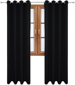 Gładka zasłona matowa Clara czarna klasyczna