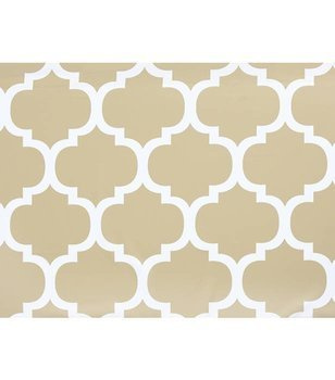 Materiał na metry z nadrukiem beżowe maroko wzór A3 na zasłony