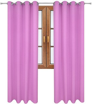 Gładka zasłona matowa Clara wrzosowa klasyczna