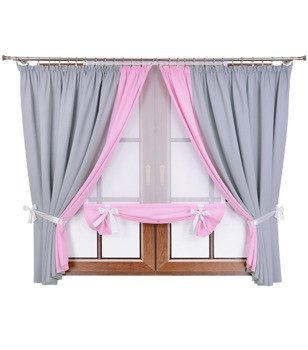 Uroczy komplet dziecięcy zasłony i panel z kokardkami Mika wzór 11