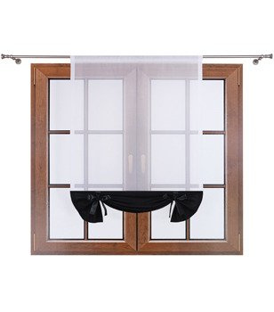 Uroczy panel z woalu dół matowy i kokardki Demi II czarny