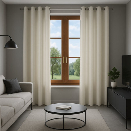 Gładka zasłona matowa Clara ecru klasyczna