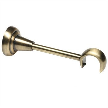 Metalowy pojedynczy wspornik PRESTIGE o średnicy szyny fi 25 mm - Antyk Mosiądz (stare złoto)