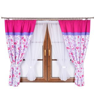 Zestaw dziecięcy zasłony w ptaszki firany z woalu Mika II wzór 11