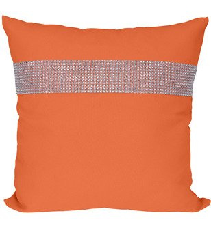 Poszewka dekoracyjna ozdobiona cyrkoniami pomarańczowa
