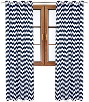 Zasłona w wzory Rubi grafitowe zygzaki wzór B2